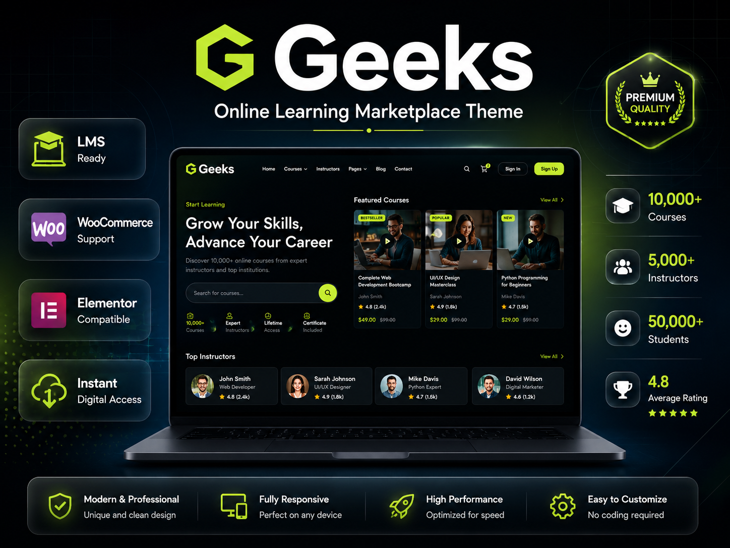 Geeks – Online Learning Marketplace WordPress Theme (LMS, Courses & eLearning Platform)
