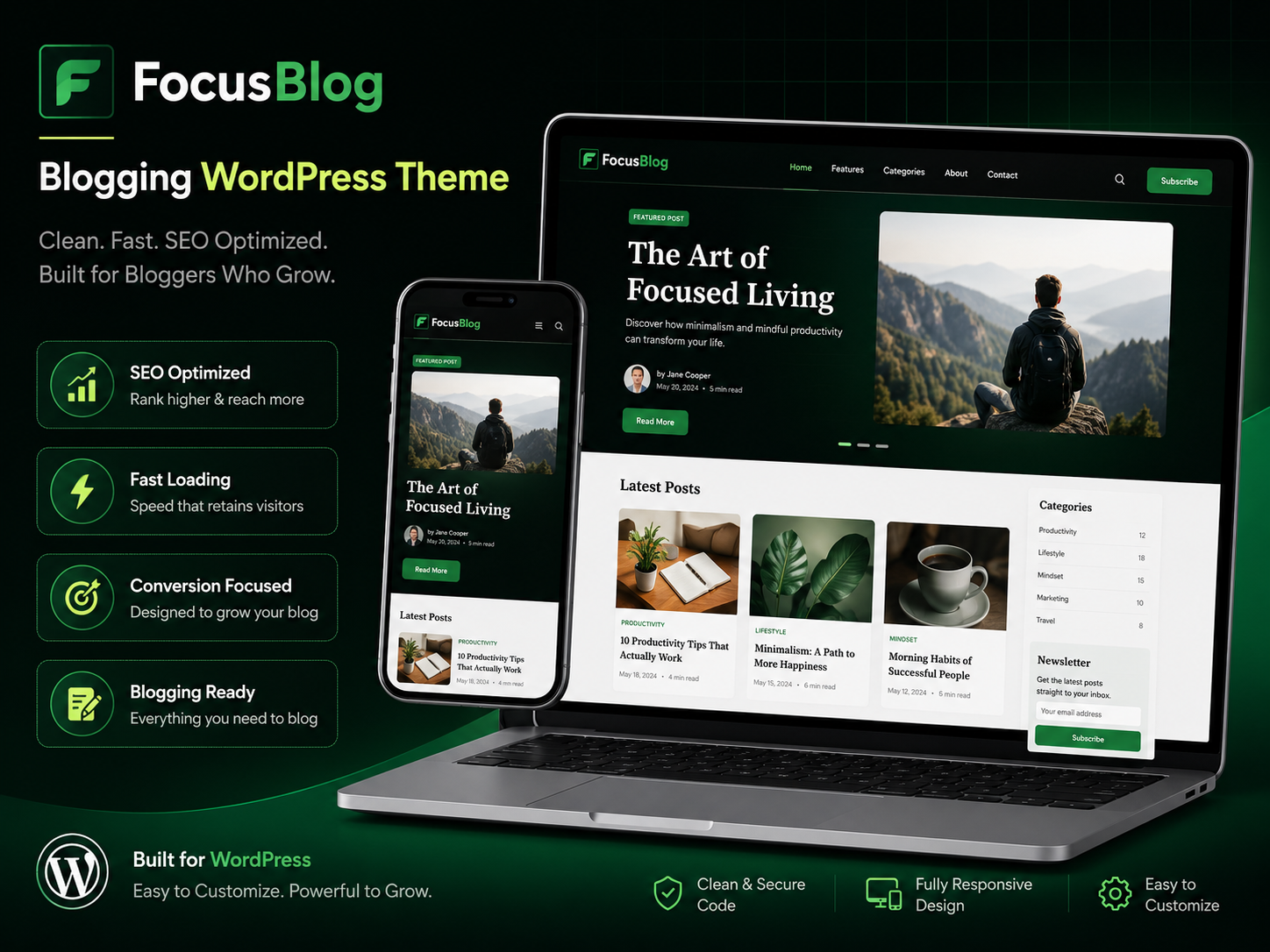 Thrive Themes FocusBlog – Conversion Focused Blogging WordPress Theme