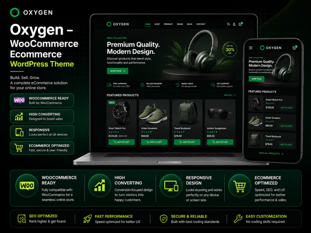 Oxygen – WooCommerce Ecommerce WordPress Theme for Online Stores