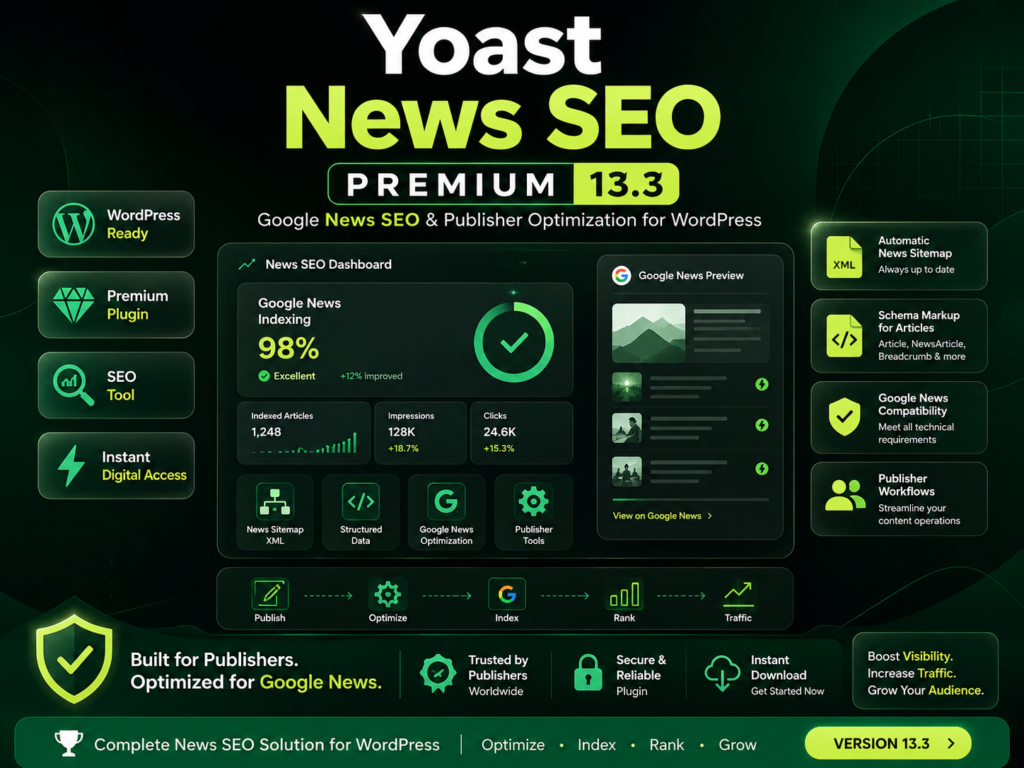 Yoast News SEO Premium 13.3 – Google News Optimization for WordPress
