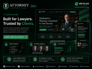 Attorney Theme – Lawyer & Law Firm WordPress Theme 3.0.4 | Professional Legal Website Builder