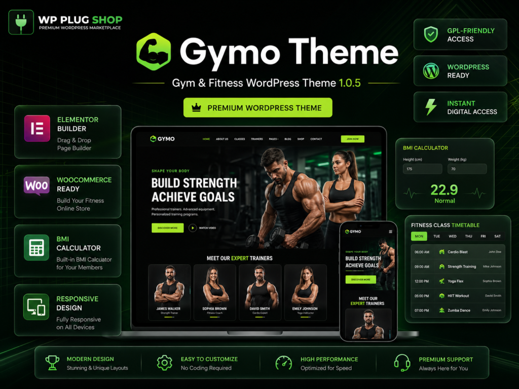 Gymo Theme – Gym & Fitness WordPress Theme 1.0.5