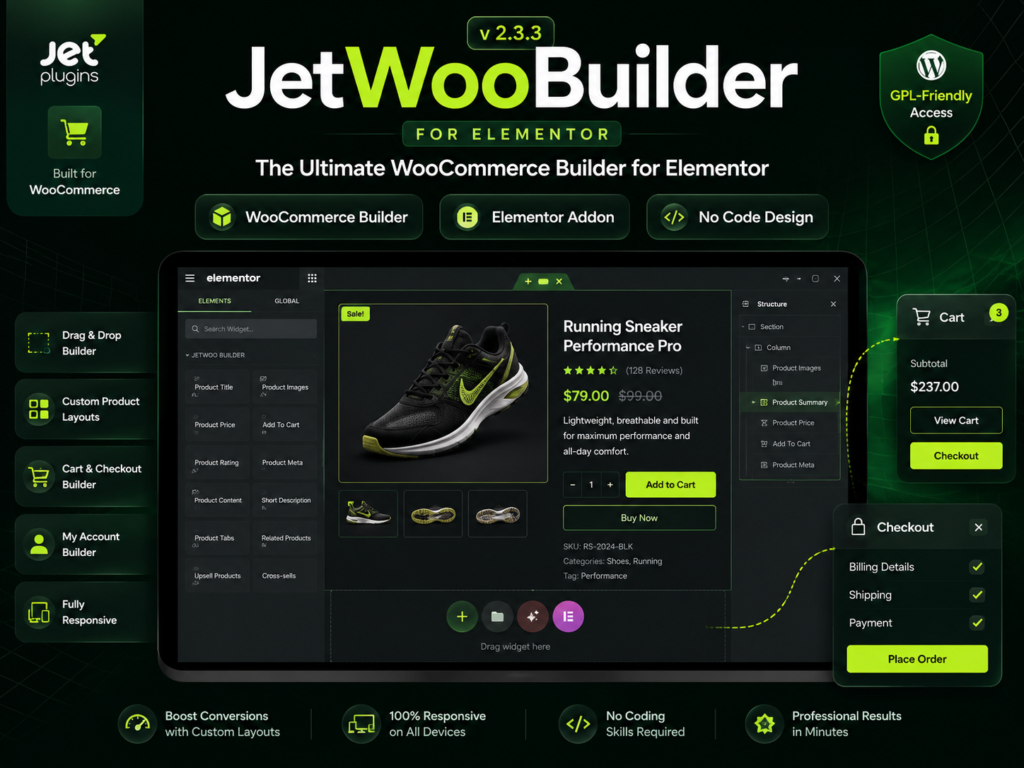 JetWooBuilder for Elementor 2.3.3 – WooCommerce Store & Product Page Builder Plugin