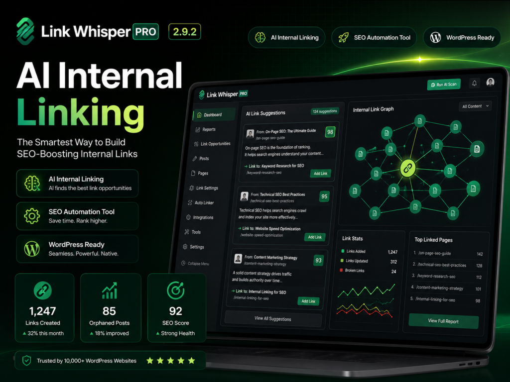 Link Whisper Pro 2.9.2 – AI Internal Linking WordPress Plugin for SEO Automation & Site Structure Optimization