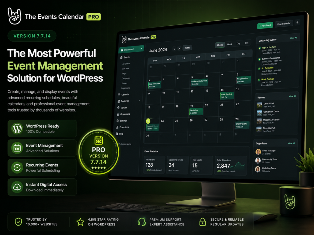 The Events Calendar Pro 7.7.14 – Advanced WordPress Event Calendar & Recurring Events Plugin