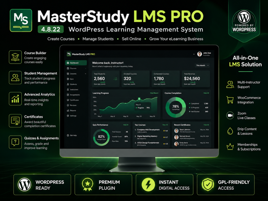 MasterStudy LMS PRO 4.8.22 – WordPress Learning Management System Plugin