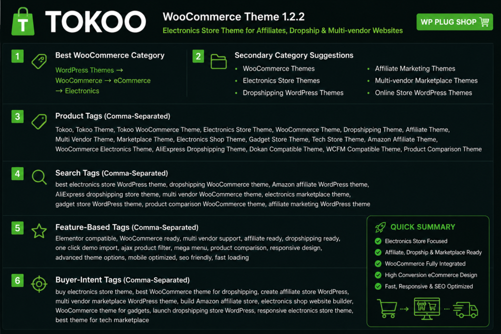 Tokoo WooCommerce Theme – Electronics Store, Affiliate & Multi Vendor Marketplace Builder (v1.2.2)