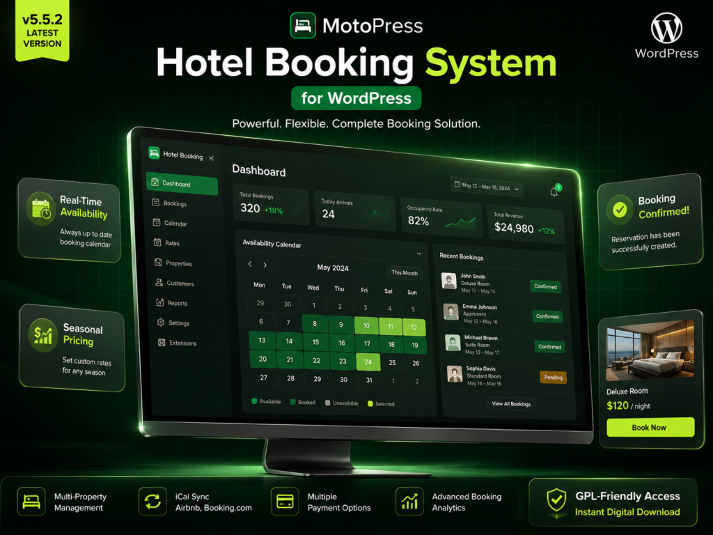 MotoPress Hotel Booking 5.5.2 – WordPress Hotel Booking & Vacation Rental System