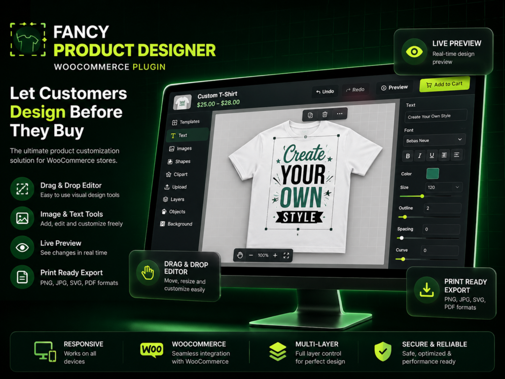 Fancy Product Designer v6.5.1 – WooCommerce Product Designer & Product Customization Plugin for WordPress