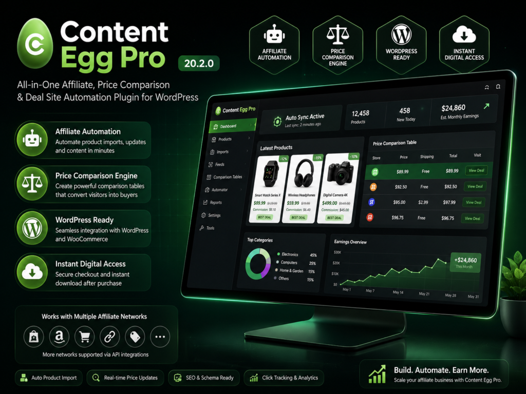 Content Egg Pro 20.2.0 – All-in-One WordPress Affiliate, Price Comparison & WooCommerce Automation Plugin