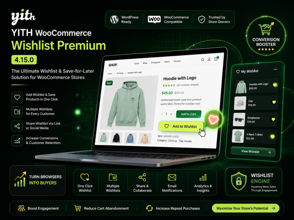 YITH WooCommerce Wishlist Premium 4.15.0 – Advanced Wishlist & Conversion Optimization Plugin for WooCommerce