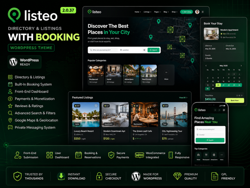 Listeo – Directory & Listings With Booking WordPress Theme 2.0.37