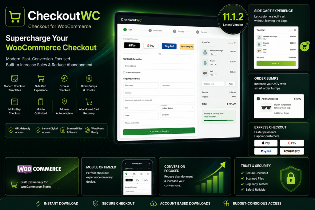 CheckoutWC | Checkout for WooCommerce – Supercharge Your Checkout Page 11.1.2