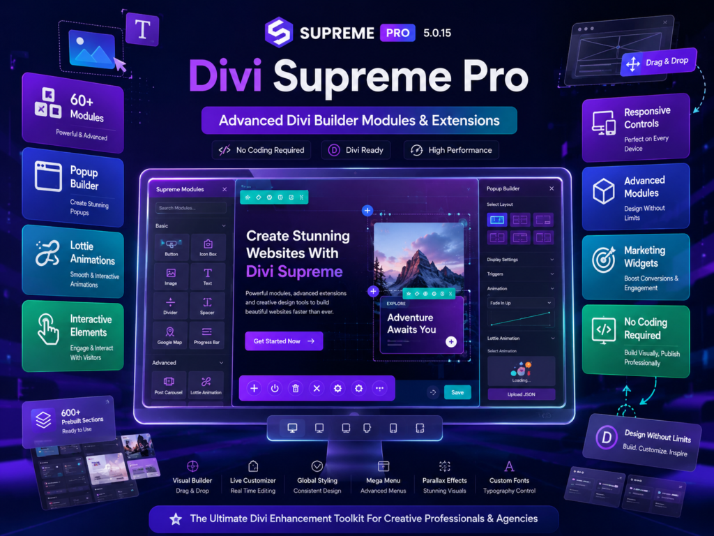 Divi Supreme Pro 5.0.15 – Advanced Divi Builder Modules & Extensions Plugin
