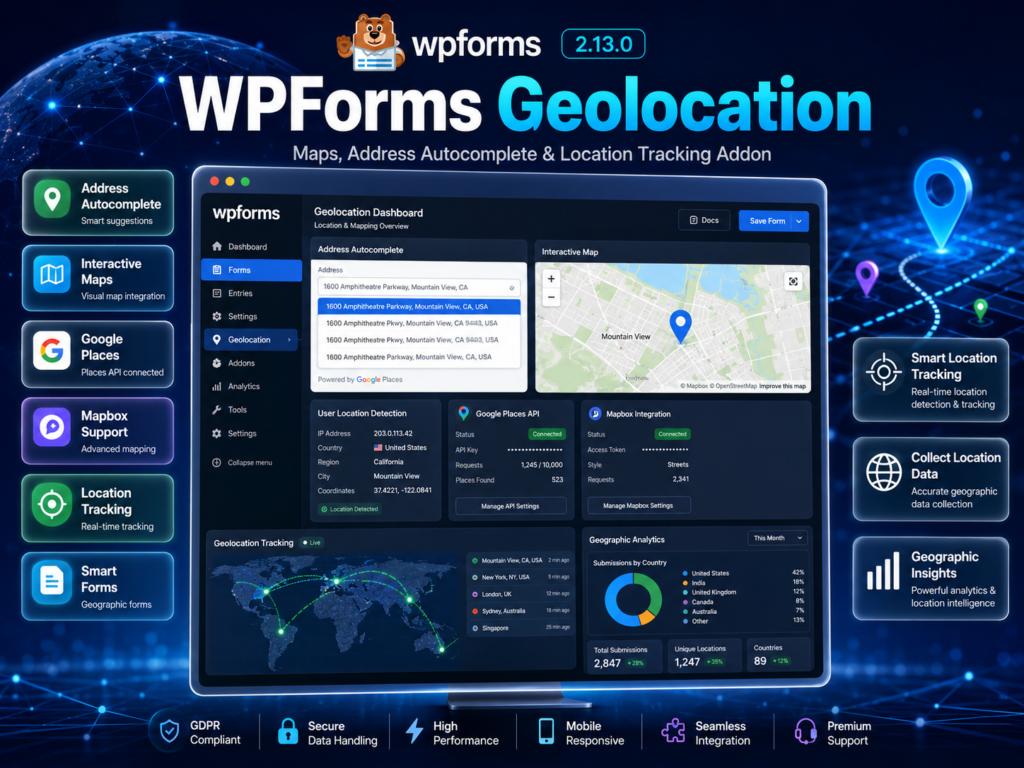 WPForms Geolocation 2.13.0 – Maps, Address Autocomplete & Location Tracking Addon