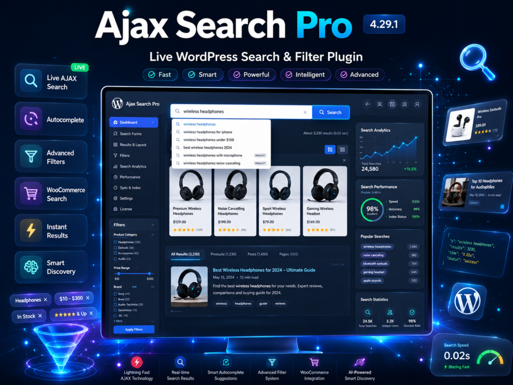 Ajax Search Pro Live WordPress Search & Filter Plugin 4.29.1