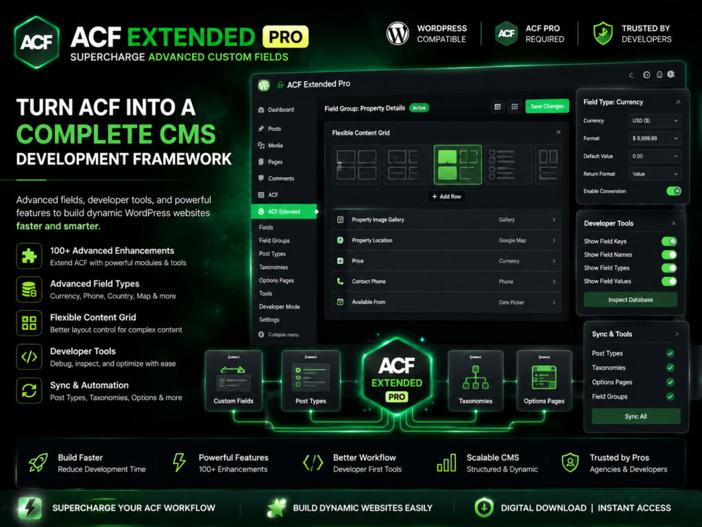 ACF Extended Pro – Supercharge Advanced Custom Fields for WordPress Developers