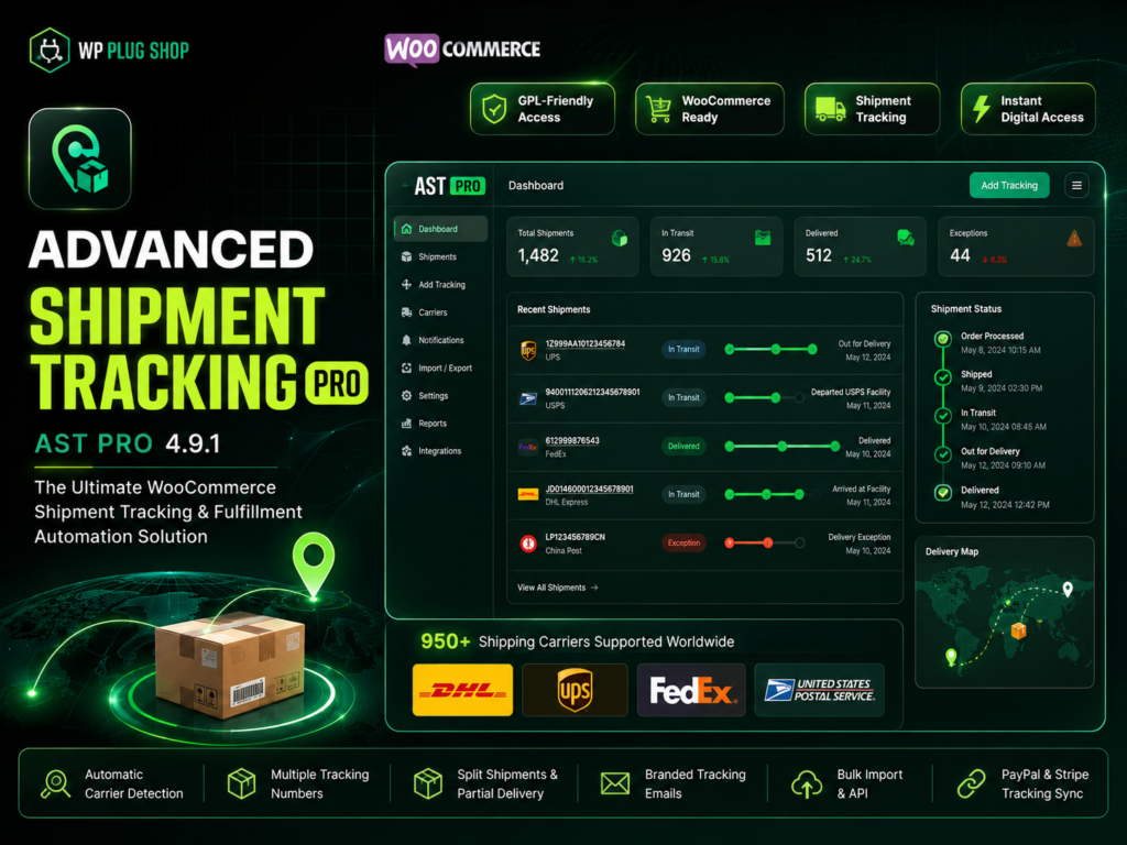 Advanced Shipment Tracking Pro (AST PRO) 4.9.1 – WooCommerce Shipment Tracking Plugin