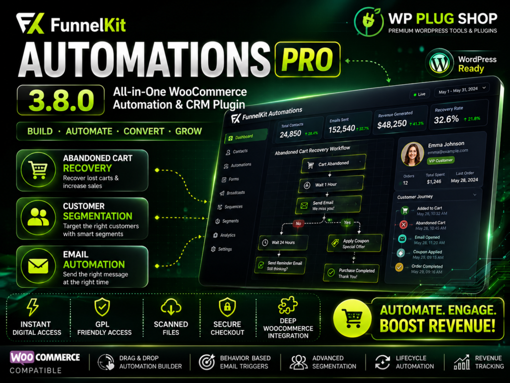 FunnelKit Automations Pro 3.8.0 – WooCommerce CRM, Email & Marketing Automation Plugin