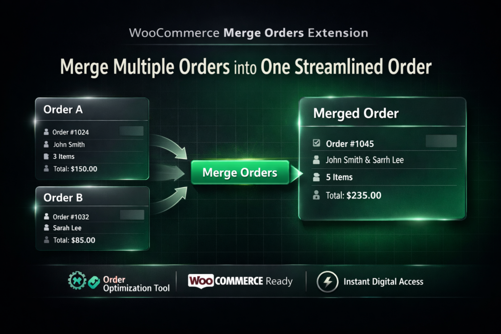 WooCommerce Merge Orders Extension – Combine & Consolidate Orders to Reduce Shipping Costs