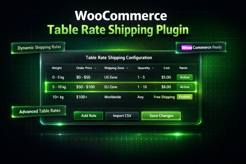 WooCommerce Table Rate Shipping Plugin – Advanced Dynamic Shipping Rules for WooCommerce Stores
