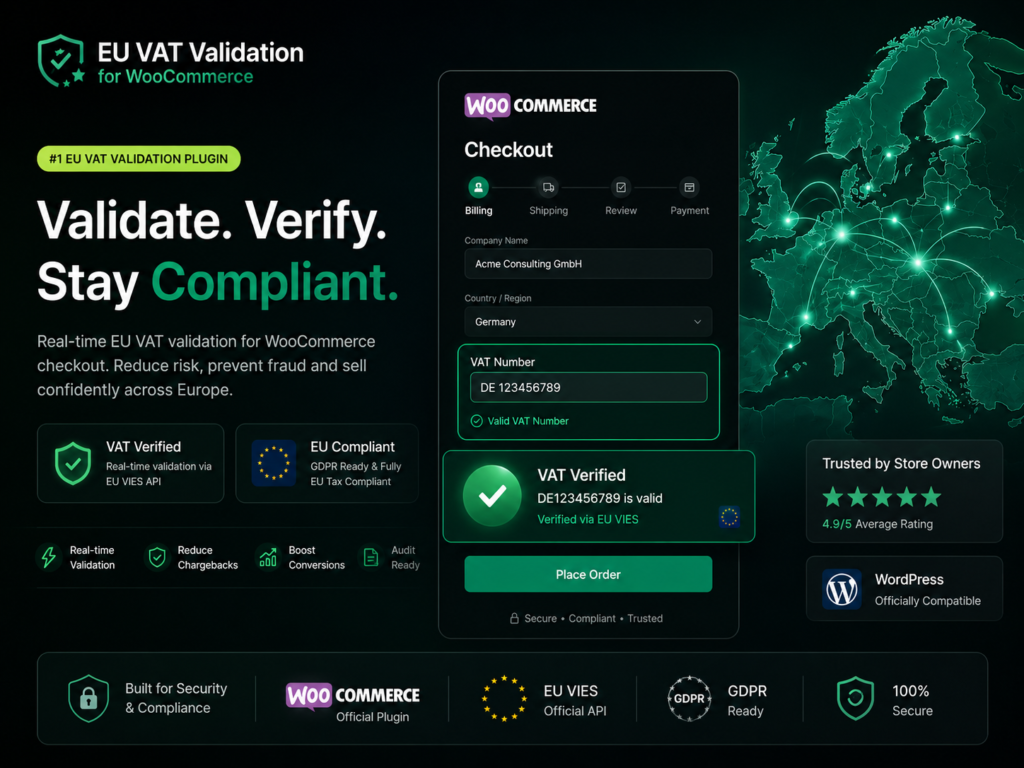 WooCommerce EU VAT Number Validation Plugin for VIES Compliance & Tax Exemption