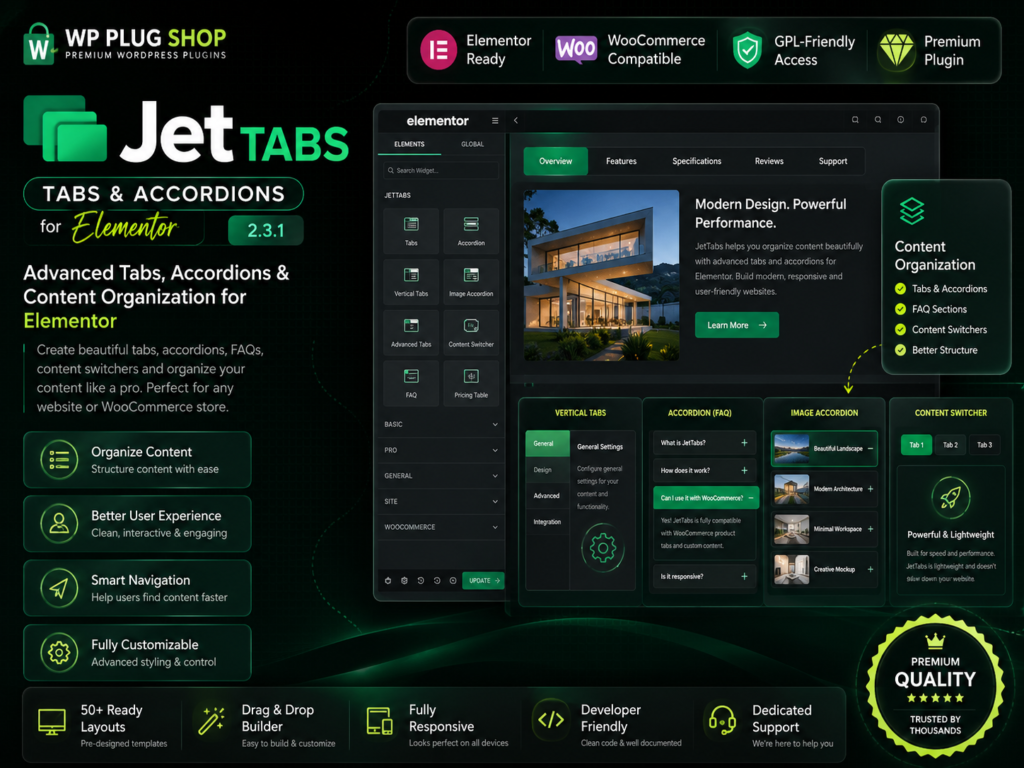 JetTabs Tabs & Accordions for Elementor 2.3.1 – Advanced Tabs, Accordions & WooCommerce Content Builder