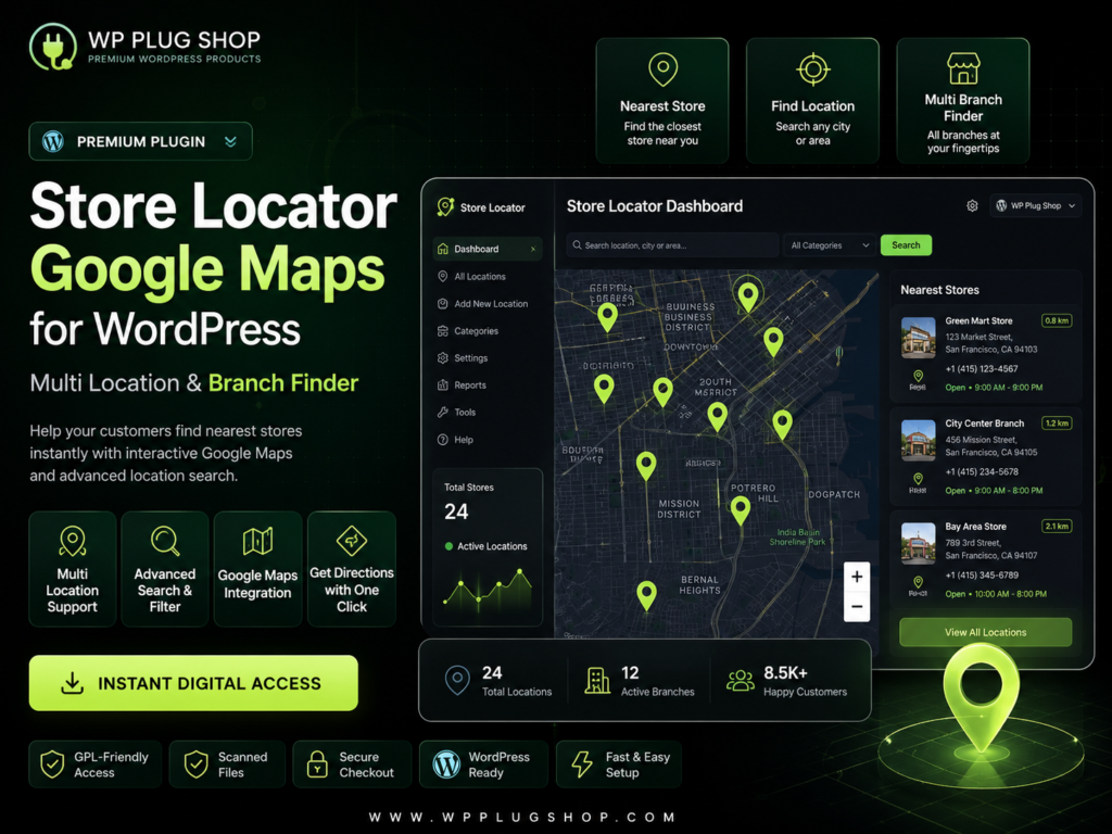 Store Locator Google Maps for WordPress Plugin – Multi Location & Branch Finder