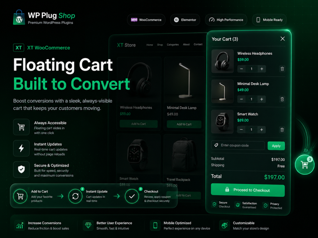 XT WooCommerce Floating Cart Plugin – AJAX Side Cart Drawer to Boost WooCommerce Conversions