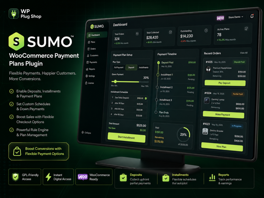 SUMO WooCommerce Payment Plans Plugin – Deposits, Down Payments & Installment System for WooCommerce
