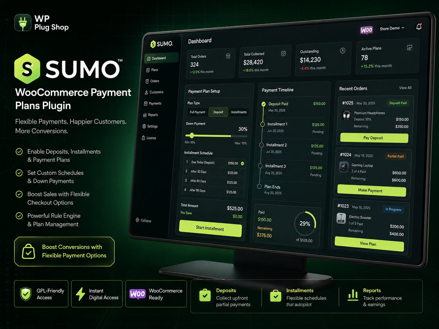 SUMO WooCommerce Payment Plans Plugin – Deposits, Down Payments & Installment System for WooCommerce