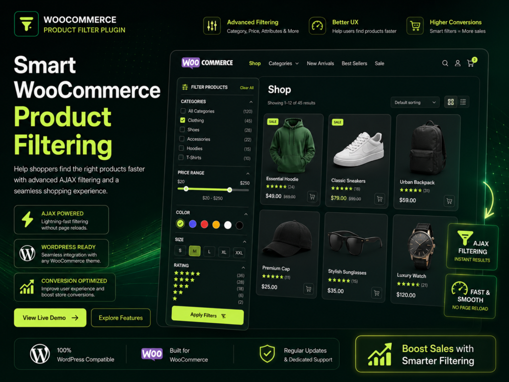 WooCommerce Product Filter Plugin – Advanced AJAX Smart Filtering System for Faster Shopping Experience
