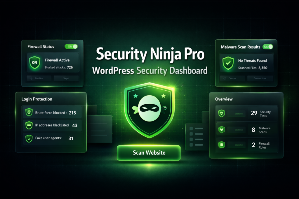 Security Ninja Pro – WordPress Security Plugin with Firewall, Malware Scanner & Login Protection