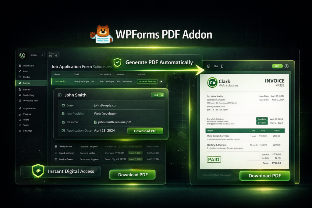 WPForms PDF Addon – Convert WordPress Forms to Professional PDFs Instantly