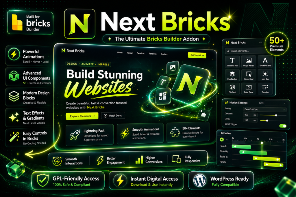 Next Bricks Plugin for WordPress – Premium Bricks Builder Addon