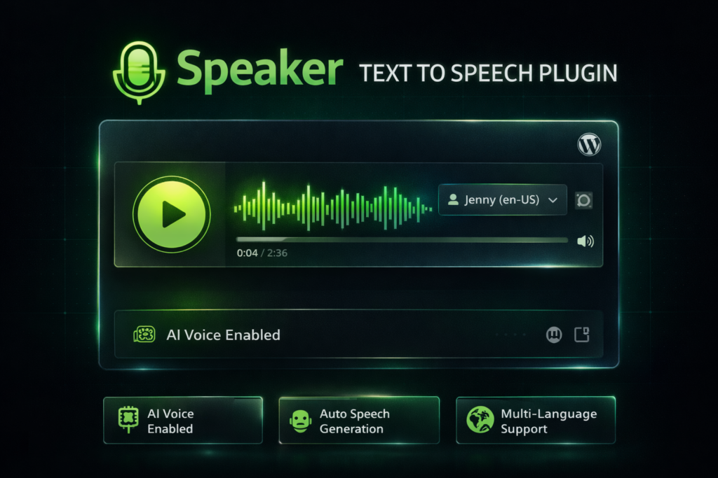 Speaker – AI Text to Speech Plugin for WordPress & WooCommerce Voice Narration