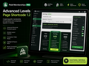 Paid Memberships Pro Advanced Levels Page Shortcode 1.2 – Custom Membership Pricing Table Builder for WordPress