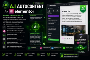 A.I Autocontent for Elementor 1.0.0 – AI Content Generator for WordPress & Elementor