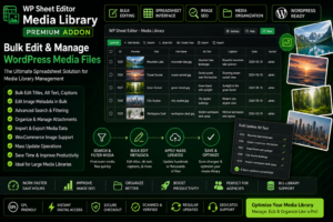 WP Sheet Editor Media Library Premium Addon – Bulk Edit & Manage WordPress Media Files