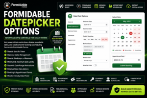 Formidable Datepicker Options – Advanced Date Restrictions & Booking Controls