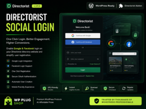 Directorist Social Login 2.1.3 – Social Login Plugin for WordPress Directories