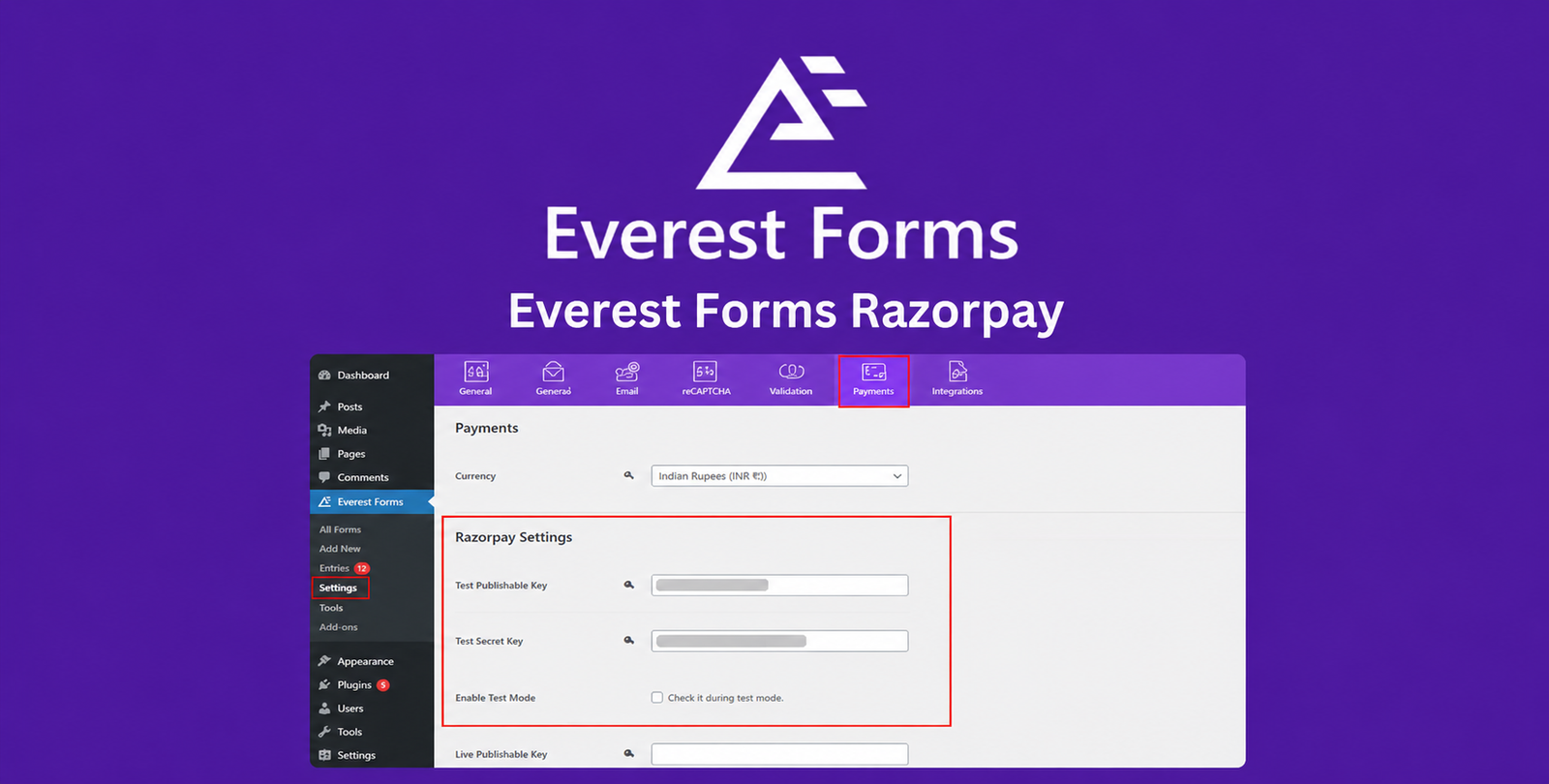 Everest Forms Razorpay – UPI & Online Payment Gateway Addon for WordPress