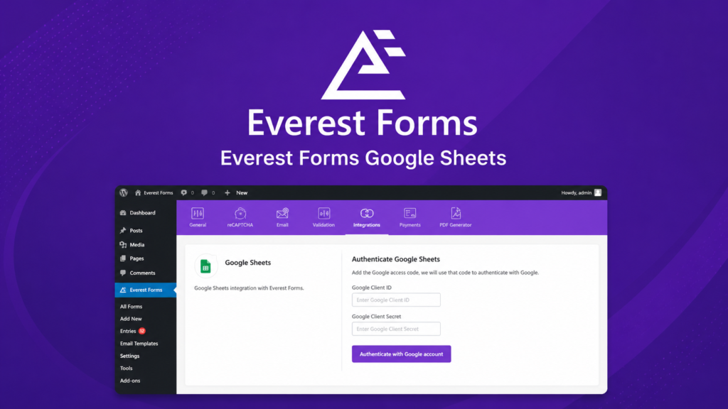 Everest Forms Google Sheets Addon – Real-Time WordPress Form Sync