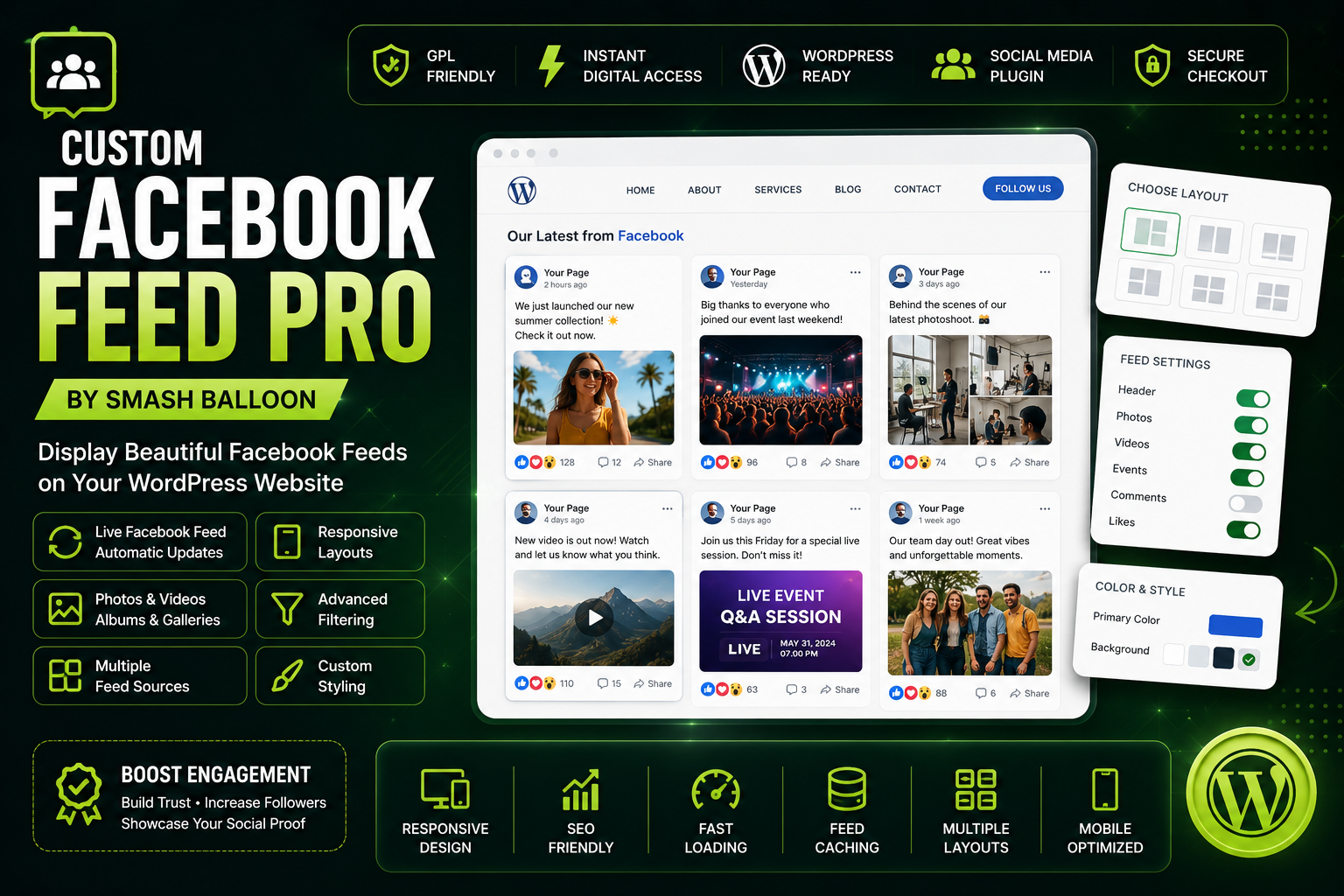 Custom Facebook Feed Pro by Smash Balloon – Responsive Facebook Feed Plugin for WordPress