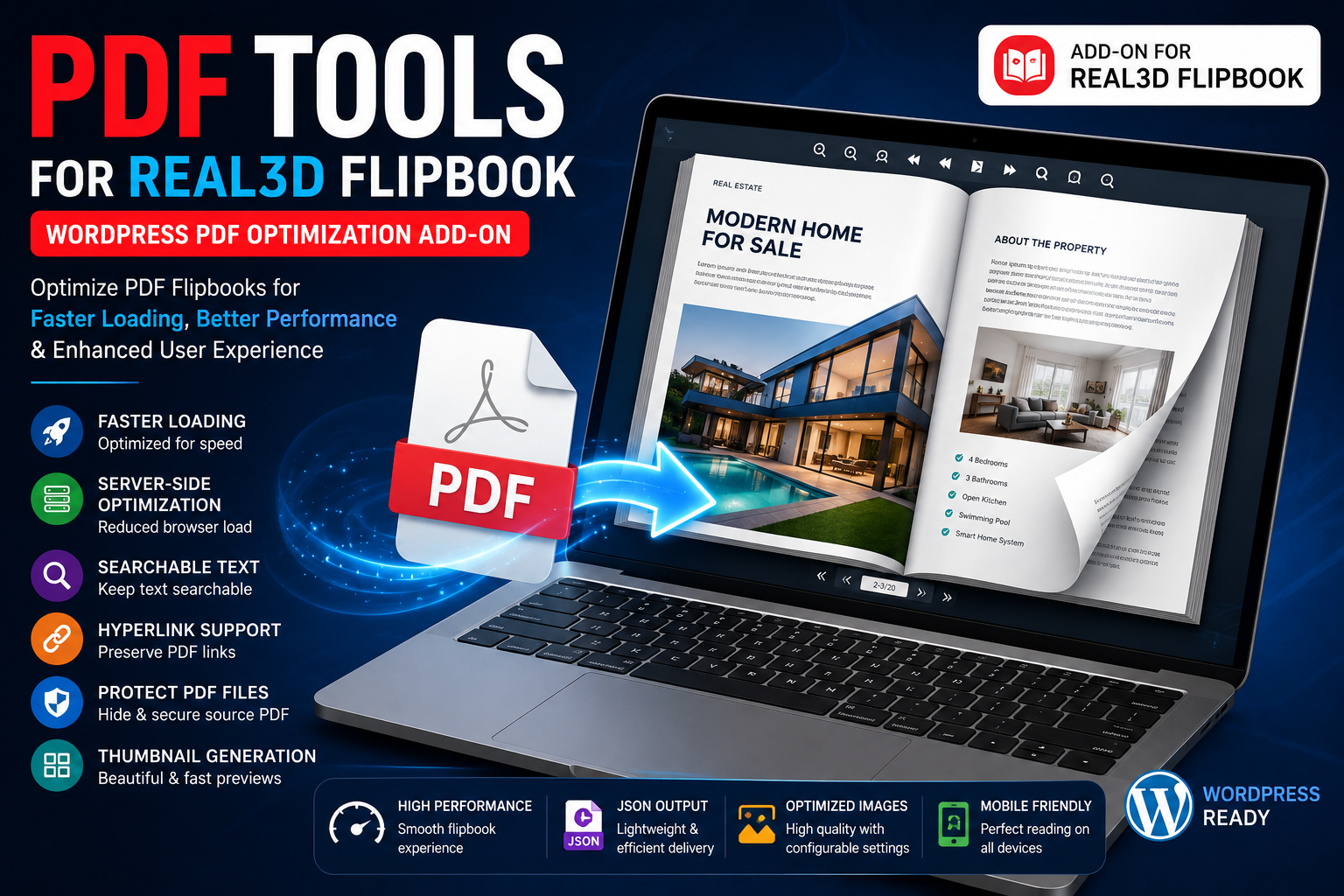 PDF Tools for Real3D FlipBook – WordPress PDF Optimization Add-on