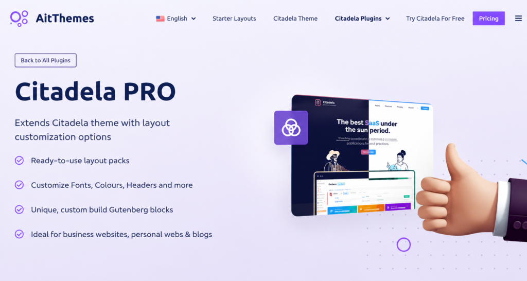 Citadela Pro – Advanced WordPress Theme Customization Plugin for Citadela Theme