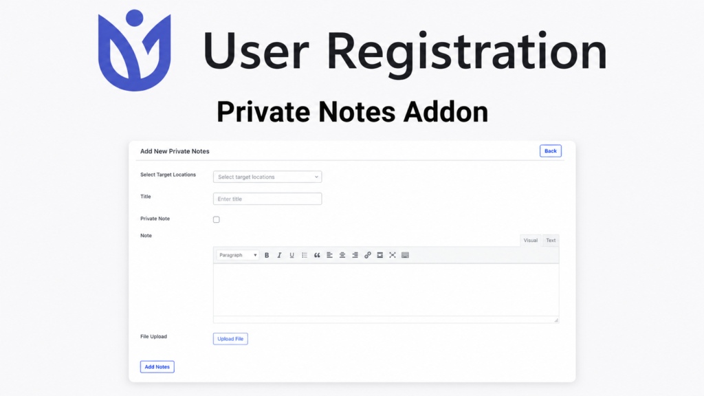 User Registration Private Notes Addon for WordPress – Membership User Messaging & Communication Tool