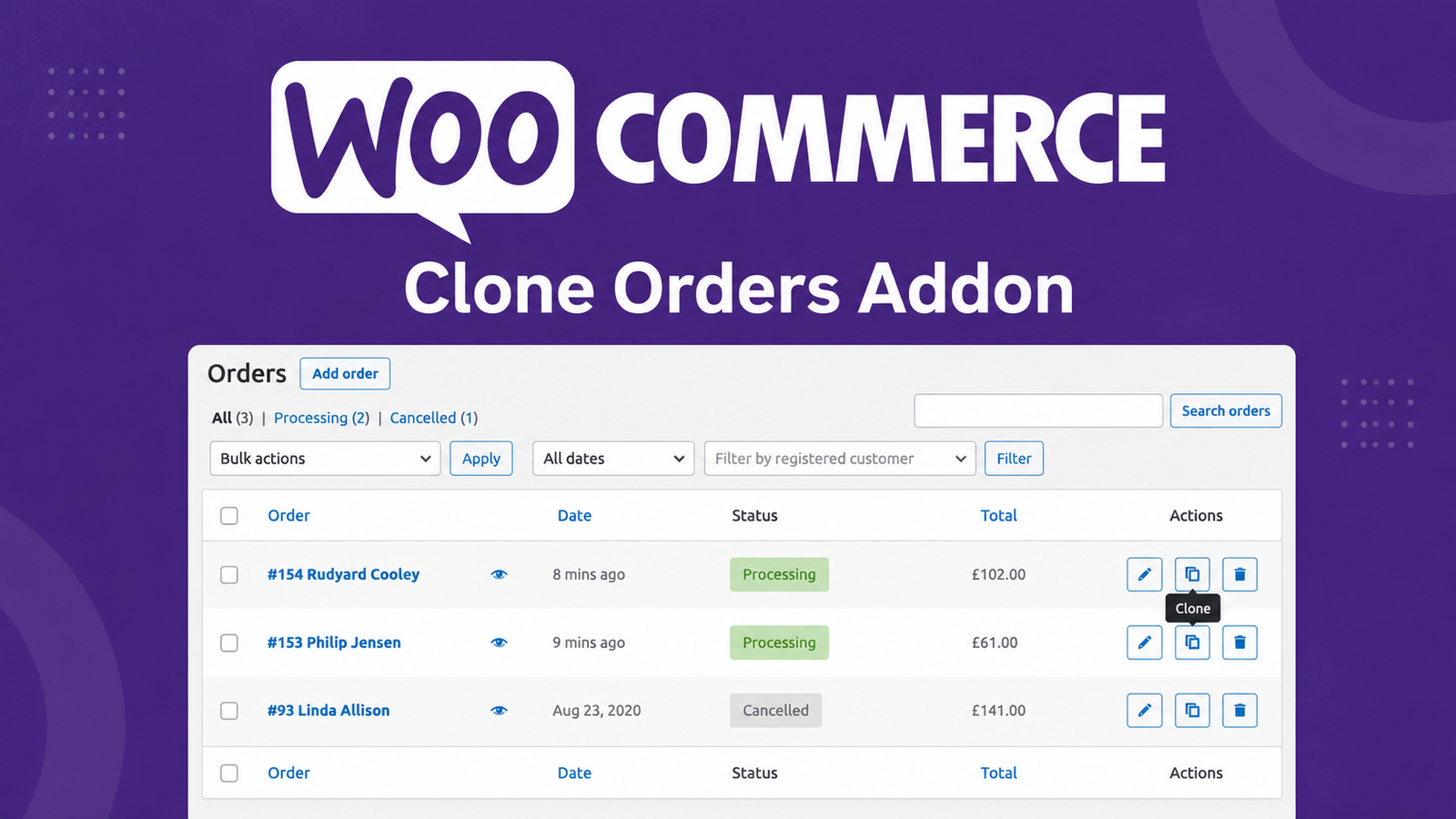 WooCommerce Clone Orders Addon 1.6.2 – Duplicate Orders Instantly