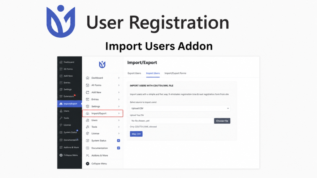 User Registration Import Users Addon – Bulk CSV WordPress User Import & Migration Plugin