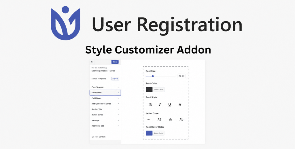 User Registration Style Customizer Addon – WordPress Registration & Login Form Design Plugin
